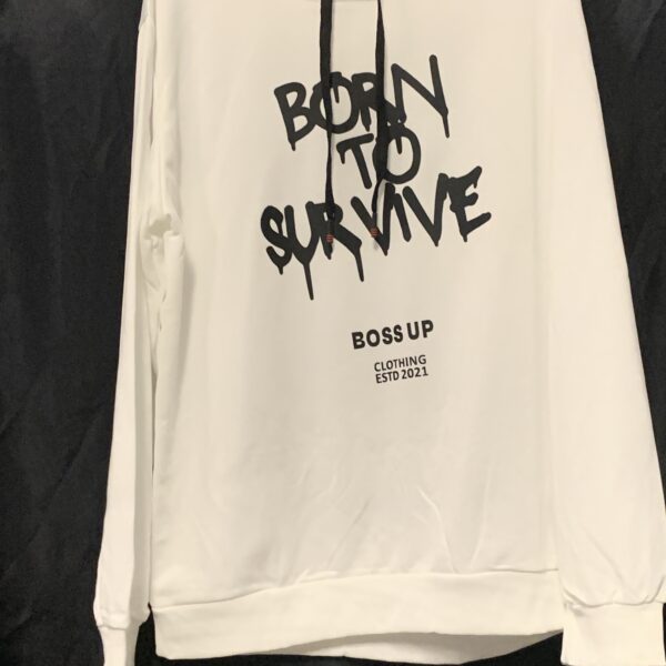 Half Face Boss Up Hoodie Born to Survive