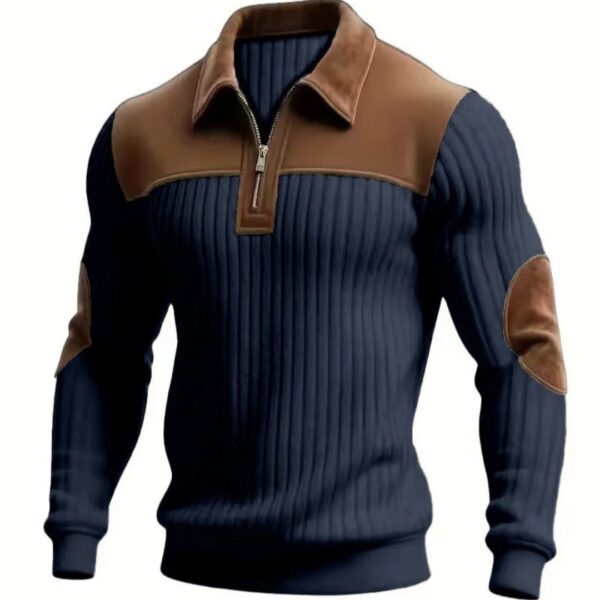 Men's Patchwork Half Zip Sweater